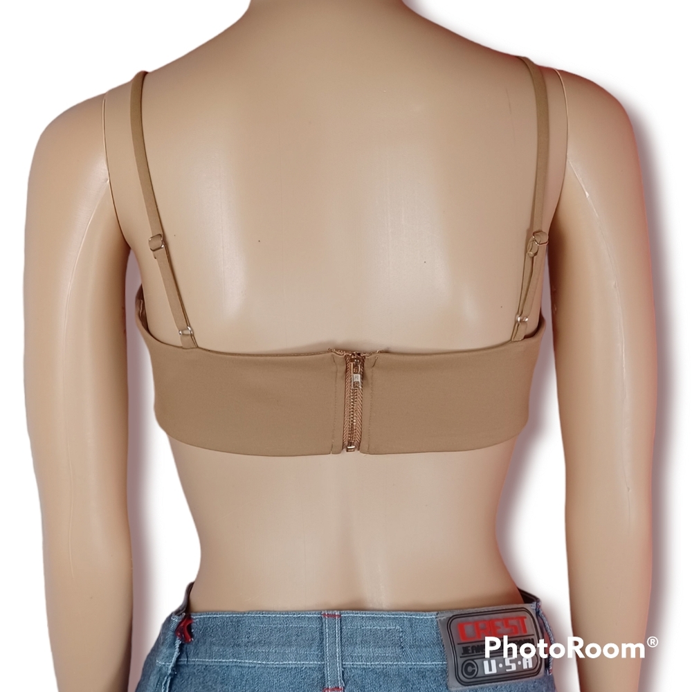 Tan Fashion Nova Cropped Tank - Picture 3 of 5